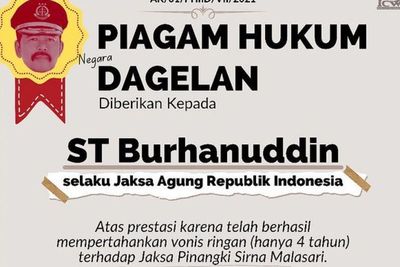 Piagam Hukum Dagelan untuk Jaksa Agung, Pertahankan Vonis Ringan Jaksa Pinangki: Selamat!