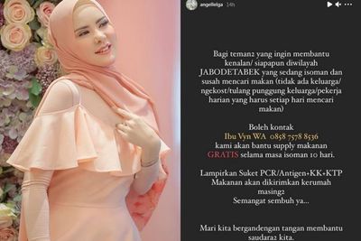 Hati Malaikat, Angel Lelga Sumbangkan Makanan Gratis Untuk Pasien COVID-19 yang Isoman!