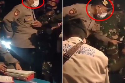 Tampang Oknum Polisi yang Bentak Pedagang Kecil saat PPKM: Bapak Enak Punya Gaji, Pak!