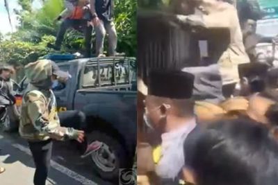 Tuntut HRS Bebas, Demo Bela Rizieq Rusuh di Tasikmalaya, 3 Mobil Polisi Dirusak di Kejari
