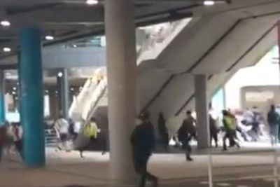 Detik-detik Suporter Diduga Tanpa Tiket Nekat Terobos Papan Penghalang Masuk Wembley