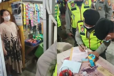 Pilu, Ibu Ini Bergetar Menahan Tangis saat Warungnya Ditutup Petugas, Terjaring Razia PPKM