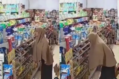 Viral Wanita Berpakaian Agamais Curi Susu, Mencuri Sambil Diiringi Lantunan Alquran