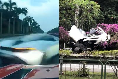 Pengemudi McLaren 720S di Singapura Hilang Kendali Hingga Tabrak Pembatas Jalan!