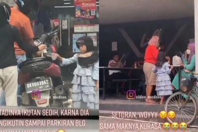 Pilu Bocah Perempuan Ngemis untuk Makan Siang, Ngekor Sampai Parkiran, Ternyata Begini
