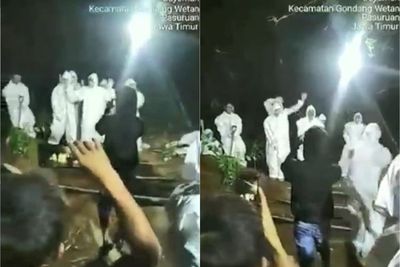 Viral, Petugas Nakes Asyik Bermain saat Pemakaman Jenazah COVID-19, Ramai Disaksikan Warga