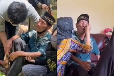 Ditinggal Istri usai 70 Tahun Bersama, Kakek Ini Tak Kuasa Menahan Tangis di Kuburan