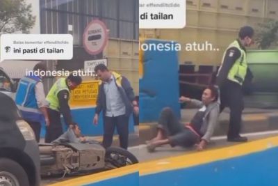 Miris! Pemotor Tak Sengaja Masuk Jalan Tol, Dipukuli Petugas dan Diseret seperti Hewan