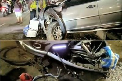 Sopir Pajero Tabrak Pedagang Empek-empek di Palembang, Sepeda Ontel Hancur Tak Berbentuk