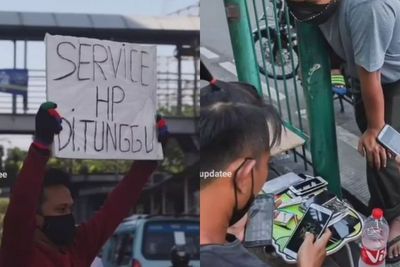 Miris! Mal Tutup Karena PPKM, Orang-Orang Buka Lapak di Jalan, Tawari Jasa Servis HP