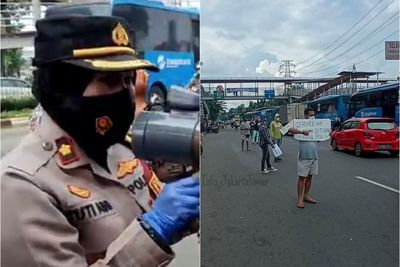 Sambil Bagikan Sembako, Polisi Bubarkan Jasa Servis HP di Pinggiran Jalan Depan PGC