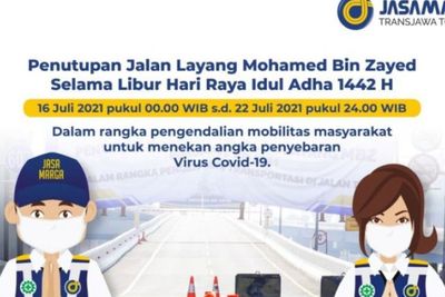 Ingat! Hari Ini Tol Layang MBZ Ditutup Hingga 23 Juli 2021