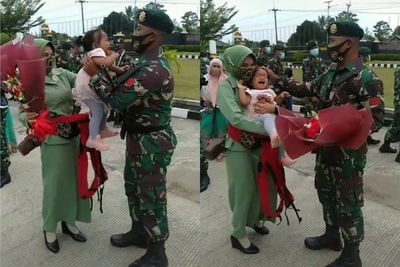Curhatan Istri Prajurit TNI Ditinggal saat Hamil, Anak Menangis Jumpa Ayahnya Pertama Kali