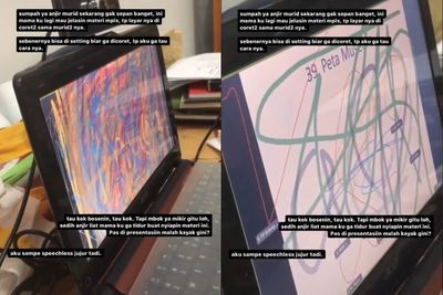 Keterlaluan! Guru Buat Bahan Sampai Tak Tidur, Muridnya Malah Coret-coret Layar Saat MPLS