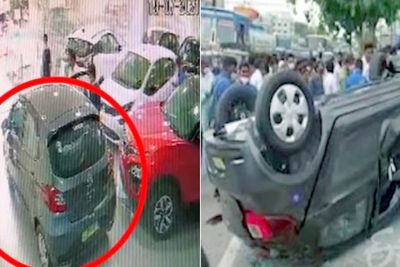 Baru Keluar dari Dealer, Mobil Tata Tiago Ini Langsung Kecelakaan Sampai Terbalik