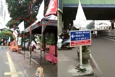 Sejumlah Bendera Putih Dikibarkan di Kawasan Tanah Abang, Bukti Menyerah Akibat PPKM