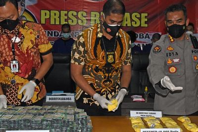FOTO: Rilis Penangkapan Penyelundup Narkoba Saat PPKM