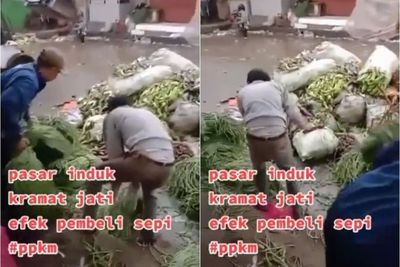 Pedagang Pasar Induk Kramat Jati Buang Sayur Jualannya ke Tempat Sampah, Dampak PPKM