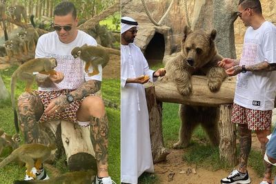 Liburan di Dubai, Ederson Jalan-jalan ke Kebun Binatang, Main Sama Monyet dan Beruang