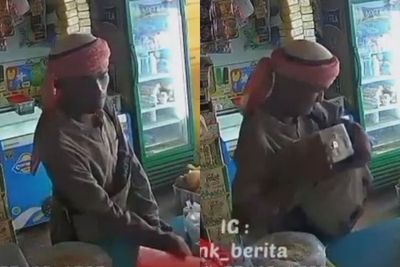 Gawat! Pria Bersorban Curi Kotak Infaq di Toko Kelontong di Medan, Modus Minta Sumbangan