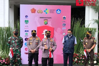 Kapolri Launching Program Vaksinasi Merdeka DKI Jakarta