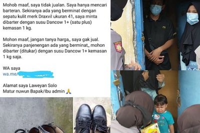 Kisah Mengharukan Ayah yang Tawarkan Barter Sepatu dengan Susu Satu Kotak