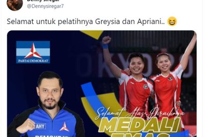 Ramai Politikus Pasang Foto Berlatar Greysia-Apriyani, Termasuk AHY: Pak Ganjar Nggak Ada?