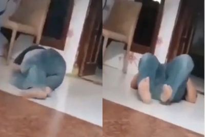Duh! Pria Bertubuh Besar Ini Merengek Hingga Berguling di Lantai, Minta Dibelikan KLX
