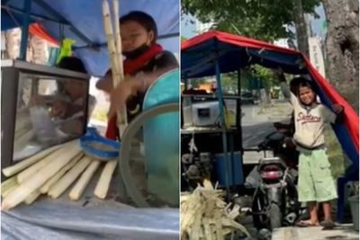 Kisah yang Menohok, Kakak Beradik Berjibaku Dagang Air Tebu sambil Belajar