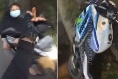 Disebut Kena Azab, Pemoge Terjatuh Usai Menggoda Ukhti di Jalan, Kasih Kode Saranghaeyo