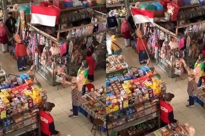 Pedagang Pasar Tradisional di Yogyakarta Nyanyi Lagu Indonesia Raya, Bikin Merinding!