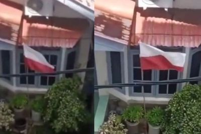 Viral Warga Kibarkan Bendera Merah Putih Terbalik, Netizen: Serasa di Perbatasan Polandia