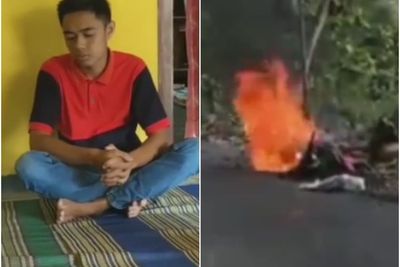 Motor Terbakar di Hari Pertama Kerja, Kurir Ini Dapat Donasi Sebesar Rp42 Juta