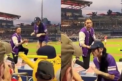 Astaga! Wanita ini Malah Kabur Saat Dilamar Kekasih di Depan Penonton Baseball