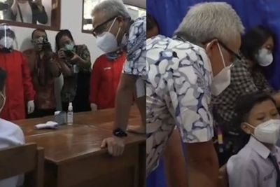 Pantau Vaksinasi Pelajar, Gubernur Ganjar Pranowo Kaget Ada Murid SMP Bernama Garuda: Haa?