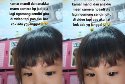 Merinding! Bocah Perempuan Ini Rekam Sosok Bermuka Rata di Cermin, Ditinggal Ibu ke Toilet