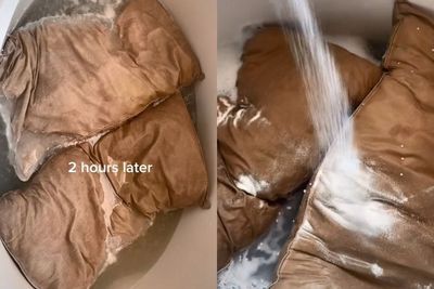 5 Tahun Tak Dicuci, Wanita Ini Merasa Legah Setelah Bersihkan Bantal Favorit Milik Suami