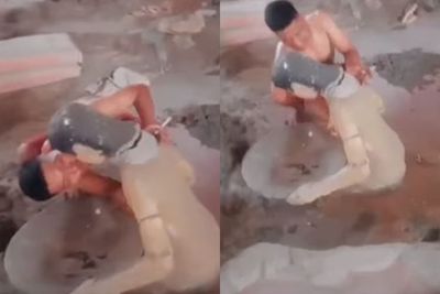 Miris! Pria Lecehkan Patung Wanita di Museum Mulawarman Tenggarong, Banjir Kecaman Netizen
