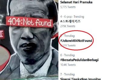 Mural Dihapus, #Jokowi404NotFound Jadi Trending Topic