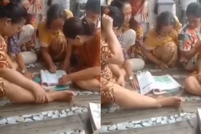 Efek Kelamaan Daring, Emak-emak Ini Belajar Kelompok Kerjakan Tugas Anaknya, Netizen: Seru