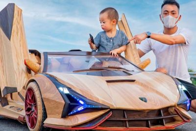 Ayah Paling Keren, Pria Ini Sukses Buat Lamborghini Listrik Kayu Demi Bahagiakan Putranya