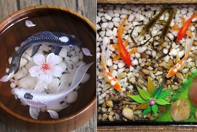 Keren! Seniman Jepang Ini Membuat Lukisan Ikan Resin 3D Seperti Hidup