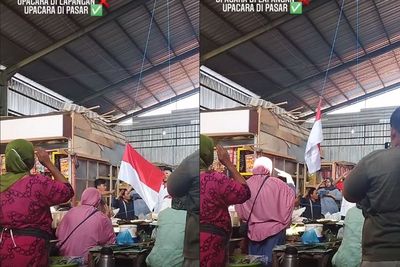 Viral! Pedagang di Pekalongan Rayakan HUT Kemerdekaan RI, Gelar Upacara di Dalam Pasar