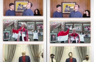Momen Ganjar, Anies dan Kang Emil Lomba Makan Kerupuk Secara Online, Siapa yang Menang?