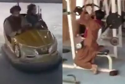 Video Kelompok Taliban Terlihat Bermain Mobil Bumper, Latihan Gym, & Bersenang-senang