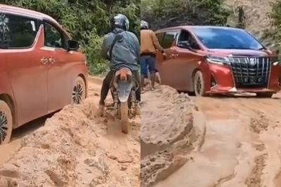 Mobil Alphard Ini Blusukan di Jalan Berlumpur, Netizen: Gaya Hidup Tak Bisa Merendah