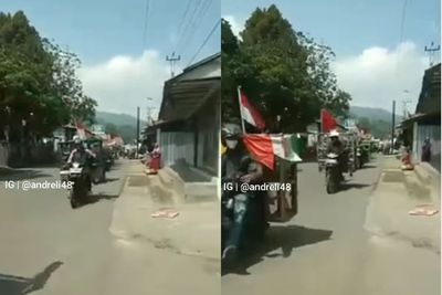 Keren! Pedagang Sayur di Tegal Pawai Sambil Bagi-bagi Sayur Gratis, Rayakan 17 Agustus
