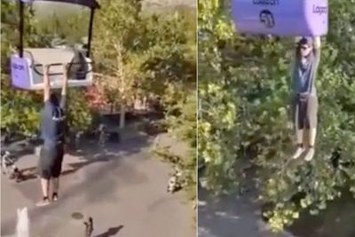Ngeri! Pria Ini Bergelantung di Wahana Ski-lift Sebelum Akhirnya Terjatuh