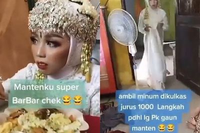 Viral Pengantin Bar-Bar Saat Tunggu Ijab Kabul, Baru Diam Saat Duduk Disebelah Suami