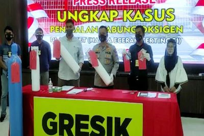 Polisi Tangkap Komplotan Penjual Tabung Oksigen dengan Harga Tak Wajar di Gresik